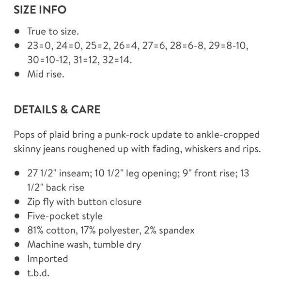 >SOLD<💂‍♀️BNWT- Current/Elliot Plaid-Pocket Jeans - Picture 4 of 11